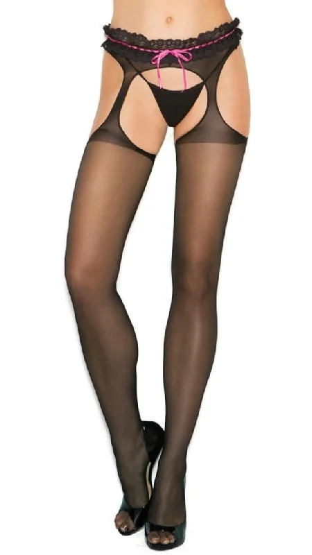 Suspender Pantyhose with Waist Detail