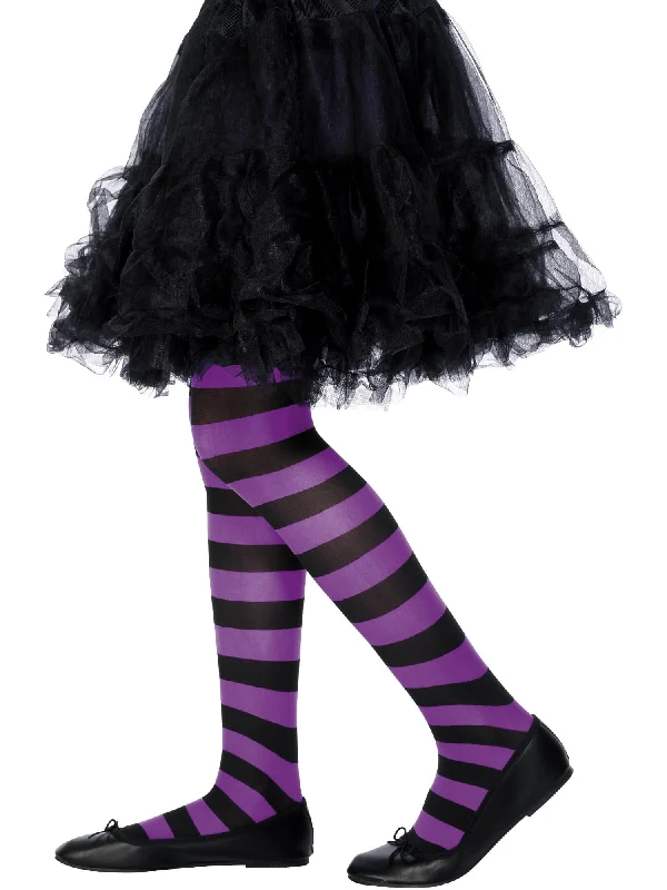 Tights, Purple & Black, Age 6-12